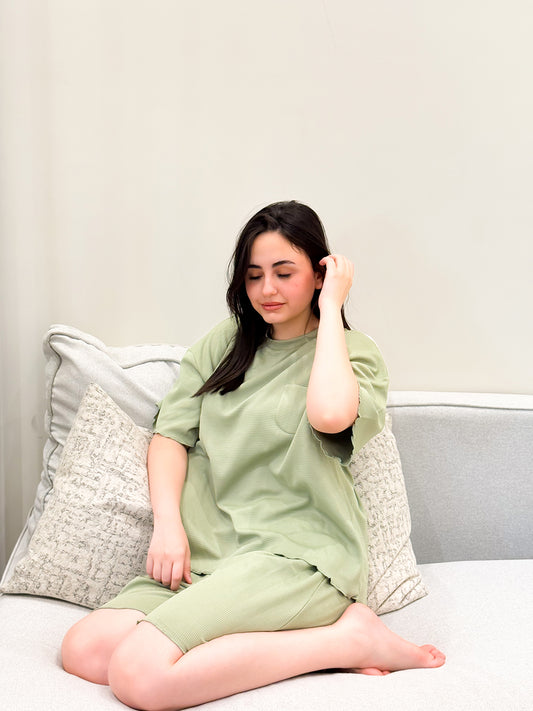 Matcha Oversized Short Pajama Set