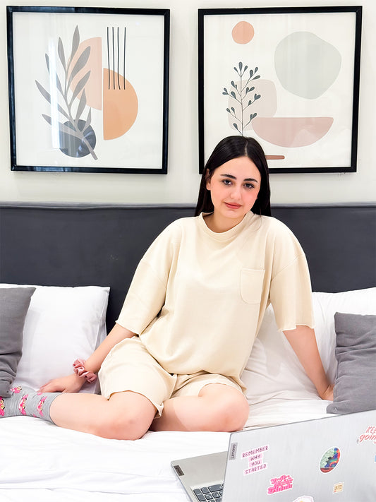 Du la créme — Oversized Short Pajama Set