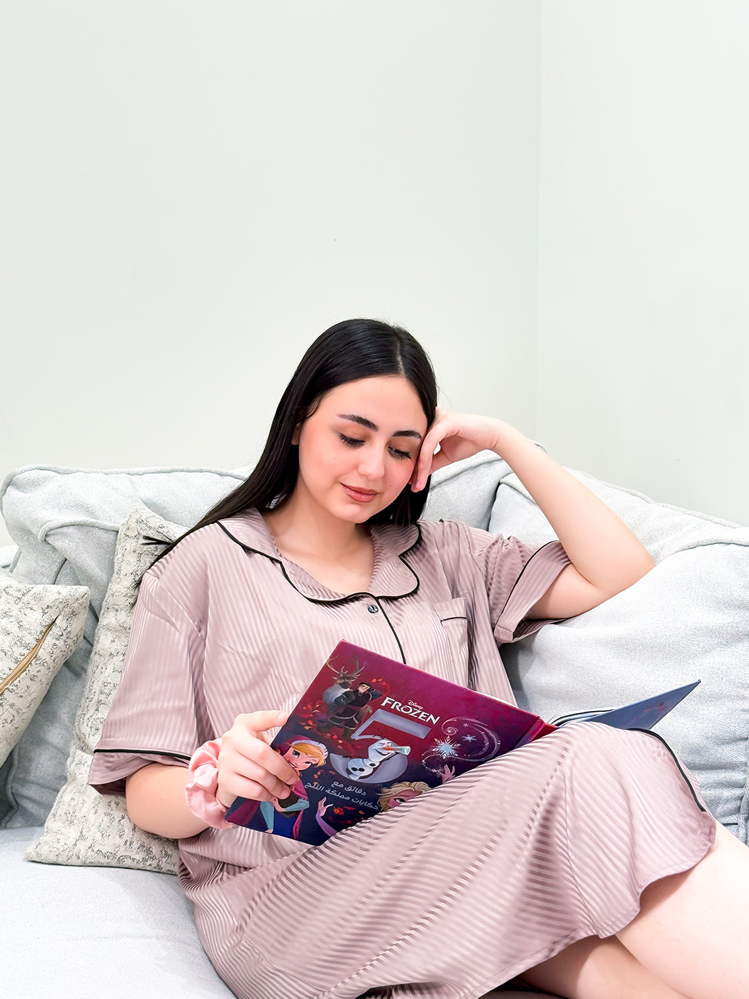 Silk Whisper — Striped Satin Night Shirt
