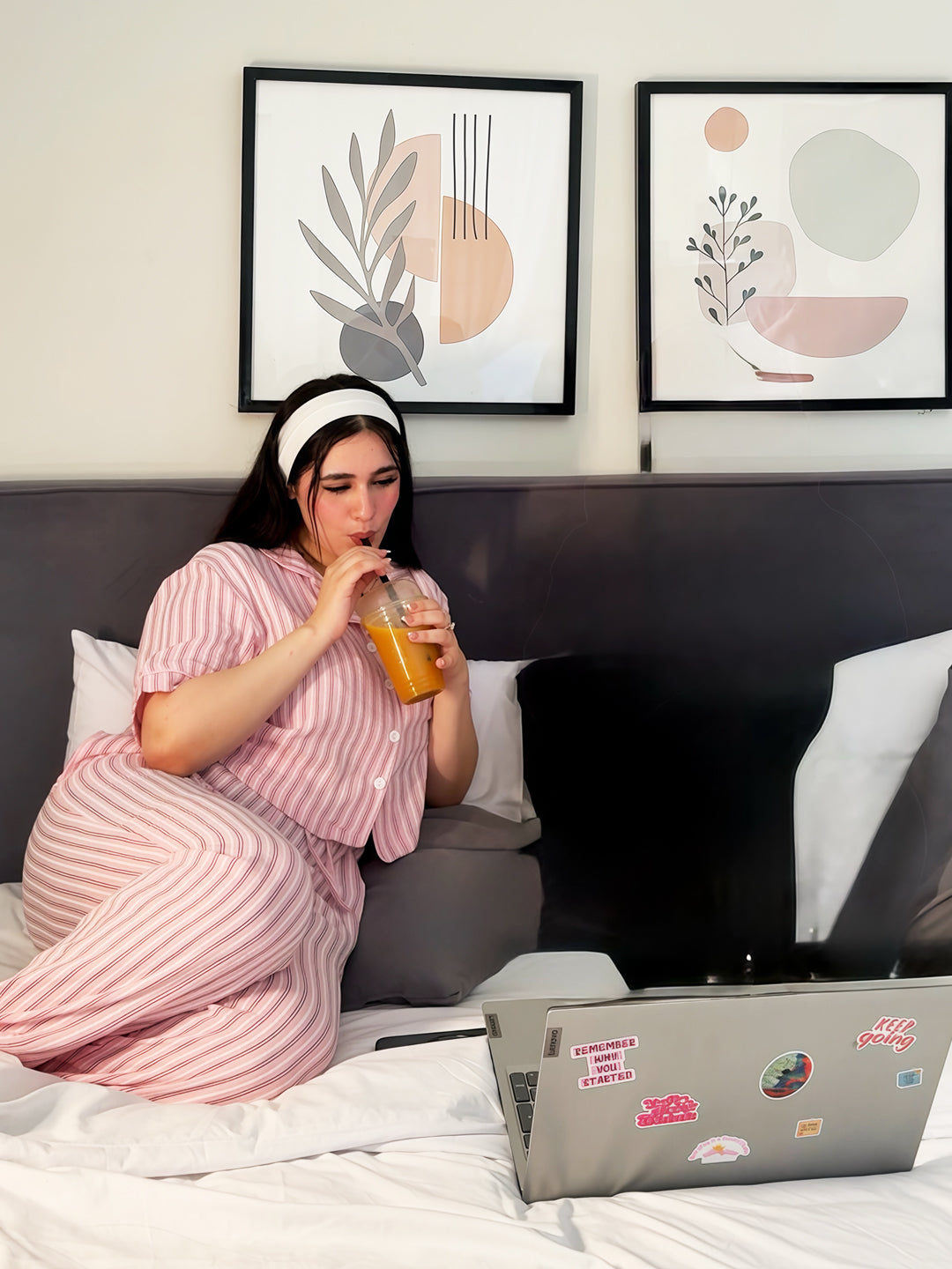 Pillo Talk — Striped Pink Pajama Set