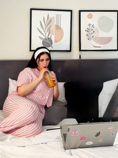 Pillo Talk — Striped Pink Pajama Set