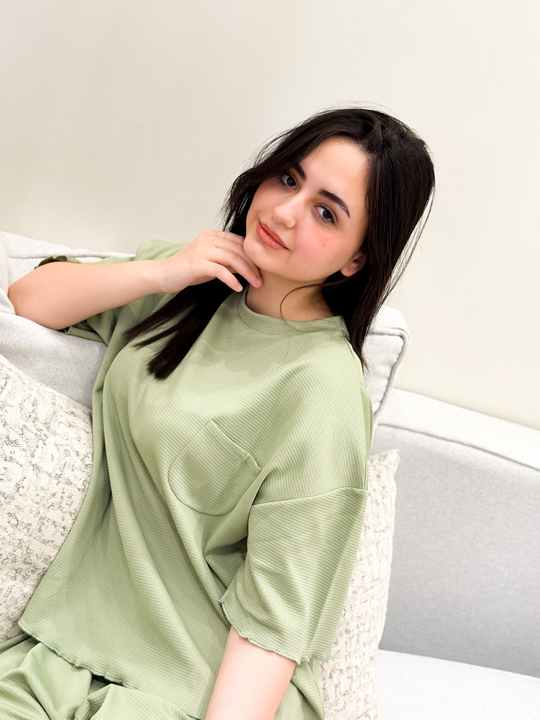 Matcha Oversized Short Pajama Set